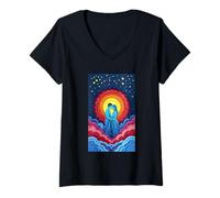 Womens Romantic Couple Infinity Together Love Clouds Bride Souls V-Neck T-Shirt
