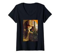 Womens Romeo and Juliet c. 1884 by Sir Frank Dicksee V-Neck T-Shirt