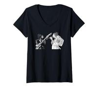 Womens Ronnie Wood & Rod Stewart The Faces Reading Festival 1972 V-Neck T-Shirt