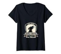 Women's Roo Crew Howling Greyhound Singing Hound Dog V-Neck T-Shirt