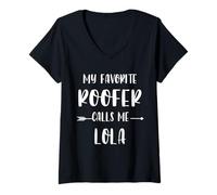 Womens Roofer My Favorite Roofer Calls Me Lola Vintage Xmas V-Neck T-Shirt