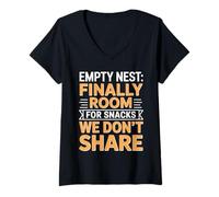 Womens Room for Snacks Parenting Empty Nester Parents Empty Nest V-Neck T-Shirt