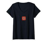Women's Root Chakra Symbol | Red Geometric Design V-Neck T-Shirt
