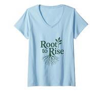 Womens Root to Rise Inspirational Growth Quote Vintage V-Neck T-Shirt