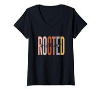 Women's Rooted in Christ V-Neck T-Shirt