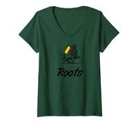 Women's Roots Reggae Rastas and Rastafari V-Neck T-Shirt