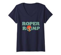 Womens Roper Romp Mrs Roper Three's Company Typography 80s V-Neck T-Shirt