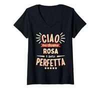 Womens Rosa Idea Regalo Personalizzata Amica Nome Divertente V-Neck T-Shirt