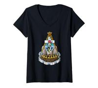 Womens Rosicrucian Rose Croix Pelican INRI Symbol V-Neck T-Shirt