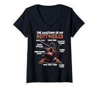 Women's Rottweiler T Dog Walker Clothing Rotti Rottweiler V-Neck T-Shirt