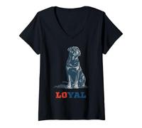 Womens Rottweiler Too Loyal to Move Proud Protector Couch King V-Neck T-Shirt