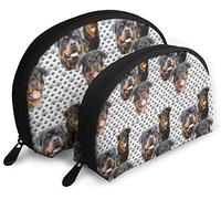 Womens Rottweilers and Thistles Travel Cosmetic Bags Waterproof 2PC Makeup Clutch Pouch Cosmetic and Toiletries Organizer Bag Portable Travel Toiletry Pouch Girls