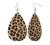 Womens Rough Leopard print Print Leather Earrings Teardrop Dangle Earrings Jewelry Outfits Accessories