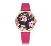 Women's Round Analog Quartz Watch,Women Personality Simple Analog Wrist Delicate Unique Hollow Watch,Women Quartz Analog Wrist Small Dial Delicate Watch Leisure Watches (Hot Pink)