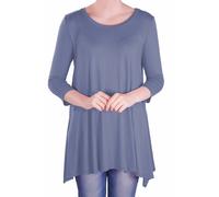Womens Round Neck Flared Ladies 3/4 Sleeve Tunic T Shirts Tops Blouse