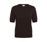 KAFFE KAlizza Women's Knitted Jumper Short Sleeve Casual Crew Neck Basic Knitted Jumper Casual Jumper Short Sleeve, Coffee bean, M