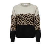 Women's round neck sweater Only Jade Animal Beige M