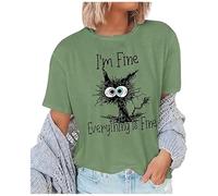 Women's Round Neck T-Shirt Summer Fashion Casual Animal Print Short Sleeve Shirt Set, AG, XXL