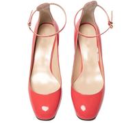 Womens Round Toe Mary Jane Shoes Elegant Ankle Strap Dress Chunky Block Mid Heels Classic Comfortable Casual Court Shoe for Wedding Party & Office,Pink,5 UK
