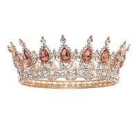 Womens Round Wedding Crown Bridal Pageant Rhinestone Crystal Tiaras Crown Headpieces For Queens King