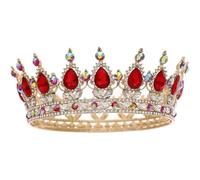 Womens Round Wedding Crown Bridal Pageant Rhinestone Crystal Tiaras Crown Headpieces For Queens King