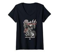 Womens Route 66 Eagle Rider V-Neck T-Shirt