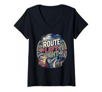 Women's Route Left Right Delivery Mail V-Neck T-Shirt