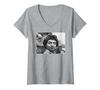 Womens Rowan Atkinson Mr Bean Blackadder Actor in London 1980 V-Neck T-Shirt
