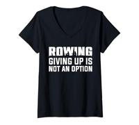 Womens Rowing Machine Giving Up Is Not An Option Crew Rowing V-Neck T-Shirt