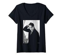Womens Roxy Music Bryan Ferry Portrait By Simon Fowler V-Neck T-Shirt