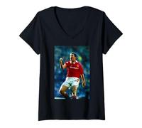 Womens Roy Keane Goal Manchester United Tottenham Hotspur Football V-Neck T-Shirt