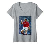 Womens Roy Keane Manchester United Goal Tottenham Hotspur Football V-Neck T-Shirt