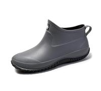 Women's Rubber Boots Short Ankle Boots Rain Shoes Waterproof Wellies for Summer Garden Shoes Riding Hiking(Grey,7.5 UK)