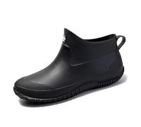 Women's Rubber Boots Short Ankle Boots Rain Shoes Waterproof Wellies for Summer Garden Shoes Riding Hiking(Black 1,5.5 UK)