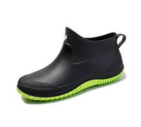 Women's Rubber Boots Short Ankle Boots Rain Shoes Waterproof Wellies for Summer Garden Shoes Riding Hiking(Black 2,5 UK)