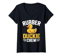 Womens Rubber Duckie Crew Duck Farmer Farm Owner Funny Duck V-Neck T-Shirt