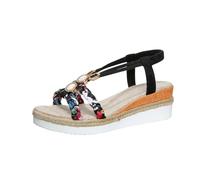 Women's Rubber Open Sandals - Elegant Summer Wedge Sandals Comfort Lightweight Casual Slave Sandals Soft Platform Slippers Fashion Non-Slip Slippers Beach Walking Holiday, Black, 6 UK