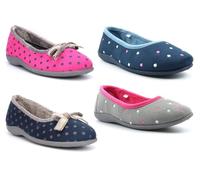 Womens Rubber Sole Slippers Ladies Rubber Sole Slipper Womens Carpet Slipper Ladies Carpet Slippers Memory Foam Slip On Comfort Sizes 3-9 Navy/Grey/Pink/Blue