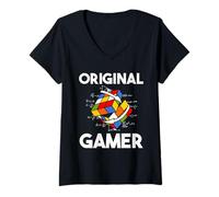 Women's Rubik's Cube Rubik Cube Magic Cube Retro Rubi Vintage Nerd V-Neck T-Shirt