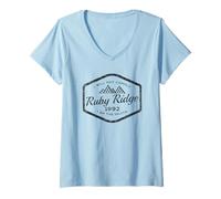 Women's Ruby Ridge 1992 I Will Not Comply I Am the Legionnaire Badge V-Neck T-Shirt