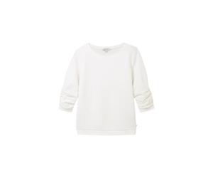 Women's Ruché Structured Sweatshirt Tom Tailor Denim Blanc S
