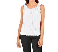 Women's Ruched Neck Sleeveless Balloon Vest Top - Black Blue Grey Pink Green White Red (as8, Alpha, s, m, Regular, Regular, Standard, White)