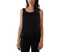 Women's Ruched Neck Sleeveless Balloon Vest Top - Coral Black Blue Grey Pink Green White Red (as8, Alpha, l, x_l, Regular, Regular, Standard, Black)