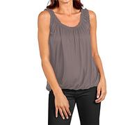 Women's Ruched Neck Sleeveless Balloon Vest Top - Coral Black Blue Grey Pink Green White Red (as8, Alpha, s, m, Regular, Regular, Standard, Mocha)