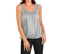 Women's Ruched Neck Sleeveless Balloon Vest Top - Coral Black Blue Grey Pink Green White Stone Red(as8, Alpha, l, x_l, Regular, Regular, Standard, Silver Grey)