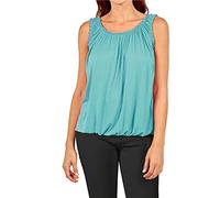 Women's Ruched Neck Sleeveless Balloon Vest Top - Coral Black Blue Grey Pink Green White Stone Red (as8, Alpha, l, x_l, Regular, Regular, Standard, Turquoise)