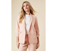 Womens Ruched Sleeve Blazer Blush 12
