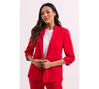 Womens Ruched Sleeve Blazer Red 8