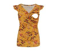 Women's Ruffle Sleeveless Maternity Tank Tops UK Sale Clearance Ladies Cross Wrap V Neck Breastfeeding Tshirt Floral Printed Nursing Vests Ruched Side Pregnant Tank Top Flowers Pregnancy T-Shirts Vest
