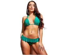 Women's Ruffled Two-Piece Swimsuit with Bow Goddiva L